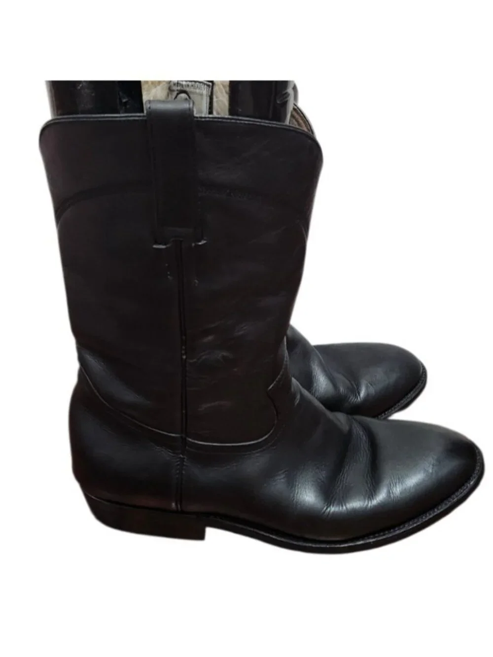 Cuadra Black Leather Western Cowboy Boots Men's Approx US 12 D Mexico Pull On